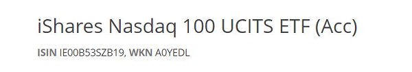 iShares Nasdaq 100 UCITS ETF (Acc), Nasdaq 100 ETF