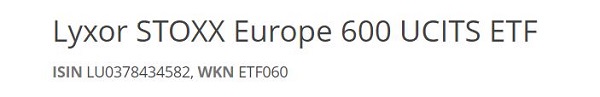 Lyxor STOXX Europe 600 UCITS ETF, Euro Stoxx 600 ETF, Stoxx Europe 600 ETF, bester Euro Stoxx 600 ETF