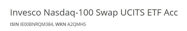 Invesco Nasdaq-100 Swap UCITS ETF Acc, Nasdaq 100 ETF