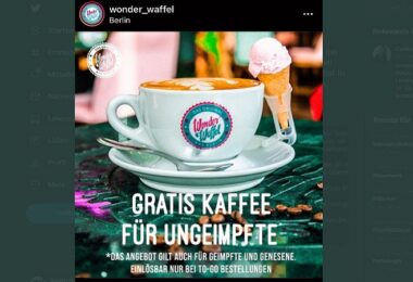 Wonder Waffel Berlin, Wonder Waffel Gratis Kaffee für Ungeimpfte