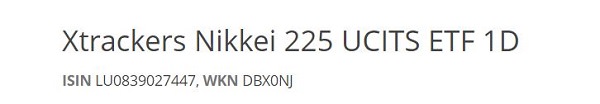 Xtrackers Nikkei 225 UCITS ETF 1D