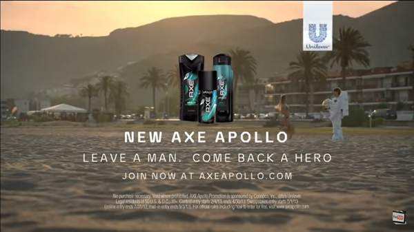 Axe Apollo, Werbespot, Deo