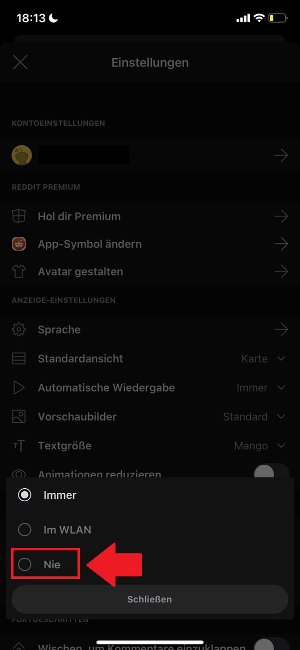 Reddit Autoplay deaktivieren, Reddit Video Autoplay, Reddit Videos starten automatisch