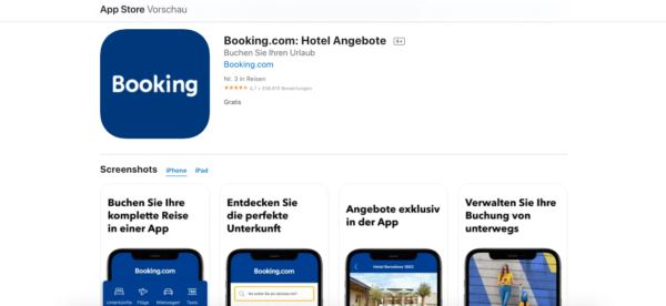 Booking.com, App, Apps, Sprachen 