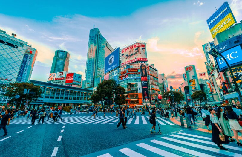 Tokio, Stadt, Menschen, Fußgängerweg, größten Städte