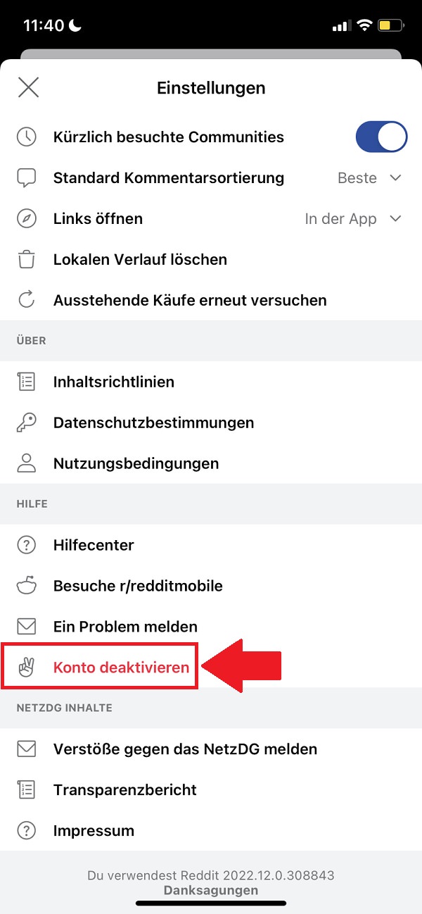 Reddit-Konto löschen, Reddit Konto löschen, Reddit Account löschen, Reddit löschen