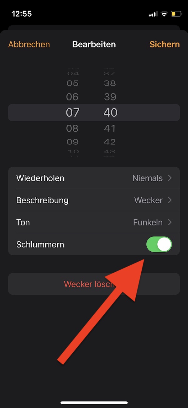 Schlummerfunktion iPhone