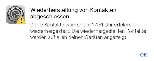 iPhone, iCloud, Kontakte wiederherstellen