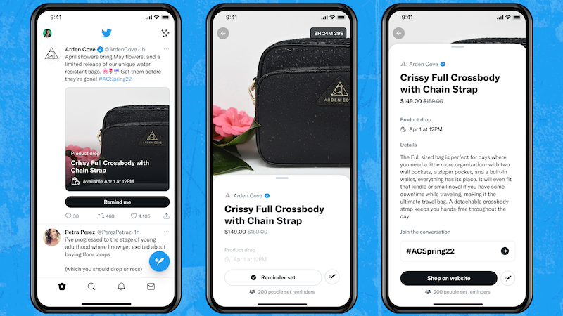 Twitter, Twitter Shopping, Online-Shopping bei Twitter, Twitter Product Drops, Product Drops