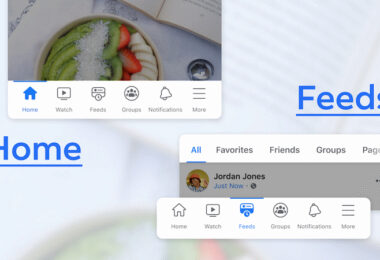 Facebook, Facebook-App, Feeds- und Home-Tab