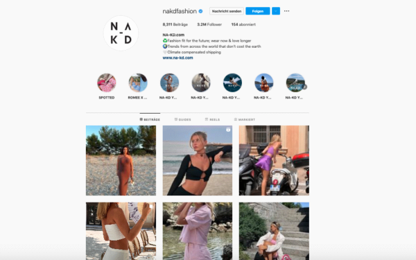 Influencermarketing, NA-KD, Instagram