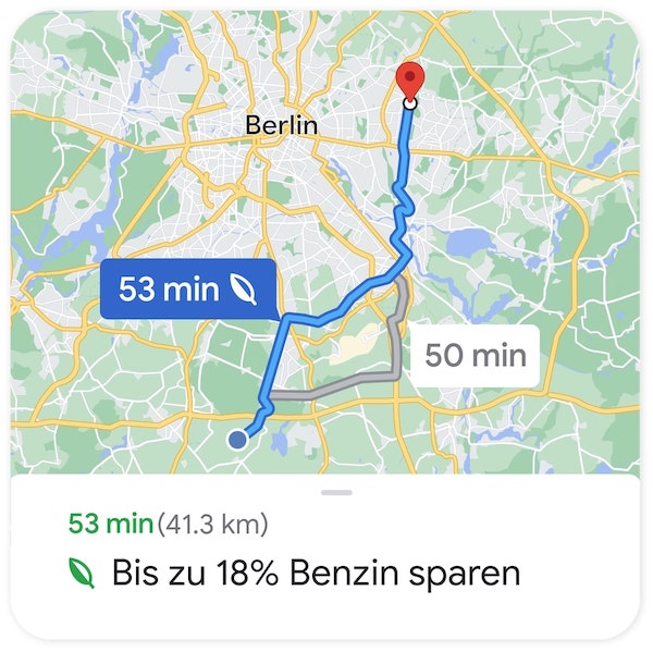 Google Maps, Sprit sparen, kraftstoffsparende Routen, Benzin sparen, Google 