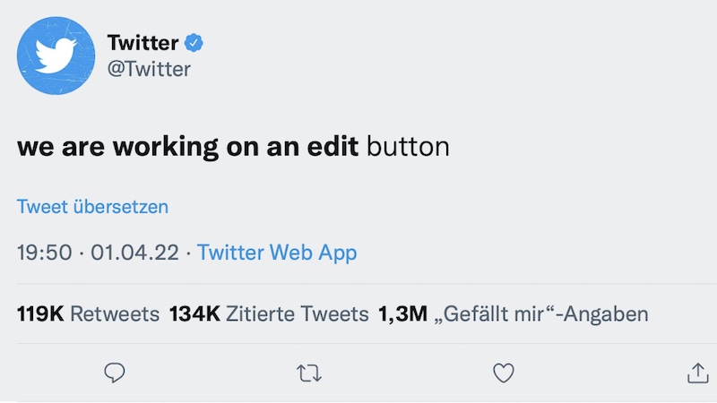 Edit-Button, Twitter, Editierfunktion, Tweets bearbeiten, Twitter Blue