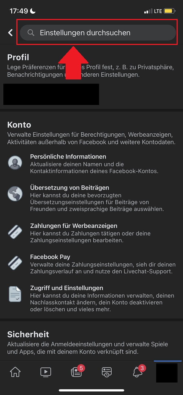 Facebook Einstellungen, Facebook Cache löschen, Clear Cache Facebook App