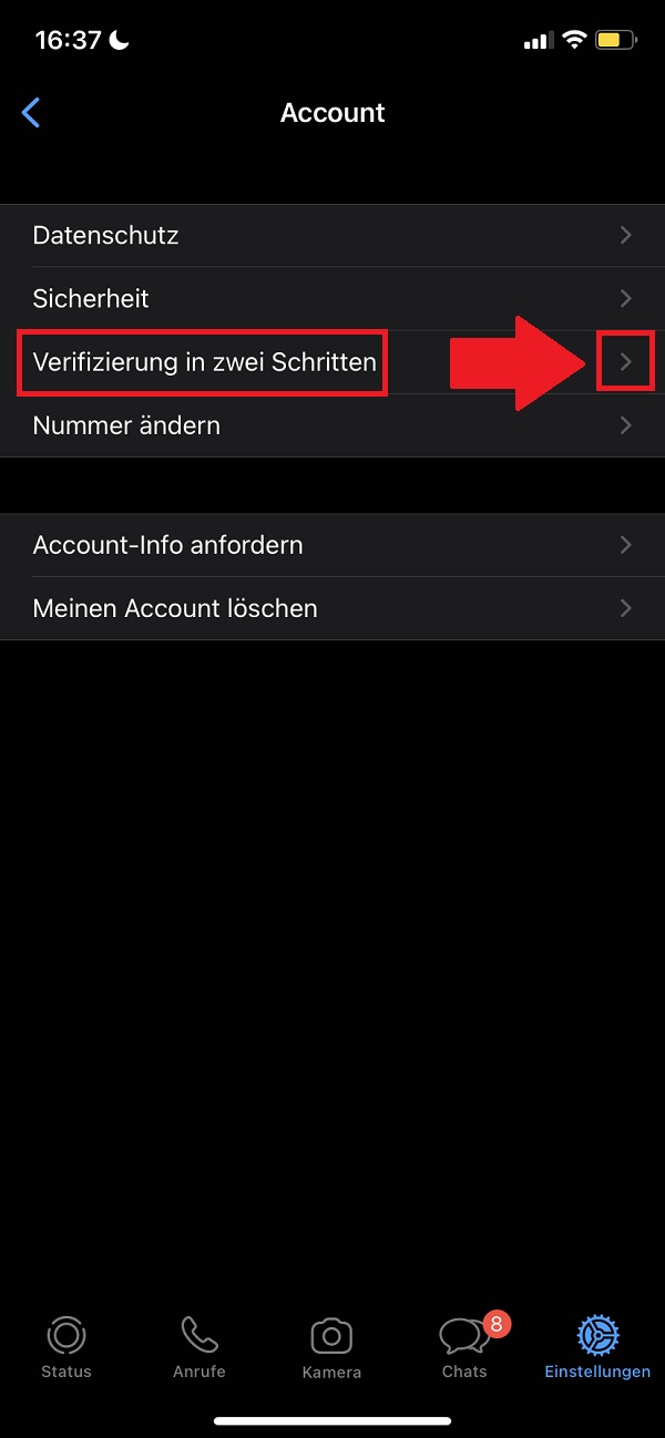 WhatsApp Zwei Faktor Authentifizierung aktivieren, WhatsApp Zwei Faktor Authentifizierung deaktivieren
