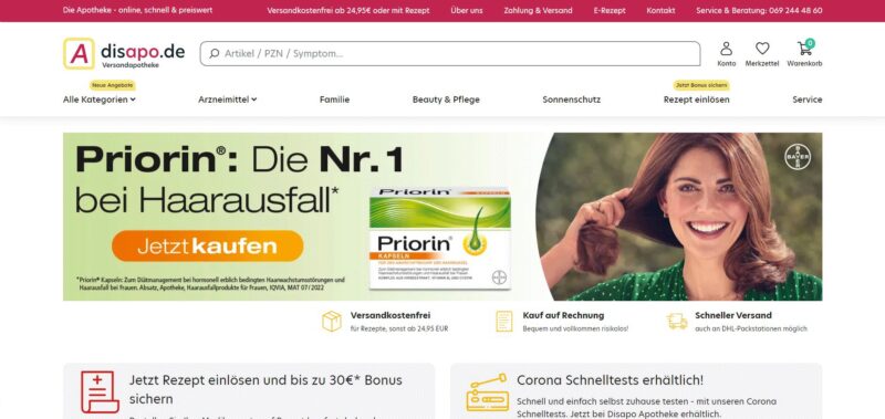 Online Apotheken, Medizin, Gesundheit, E-Commerce, Deutschland, Kunden, Service