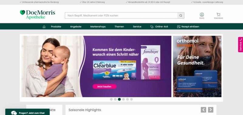 Online Apotheken, Medizin, Gesundheit, E-Commerce, Deutschland, Kunden, Service