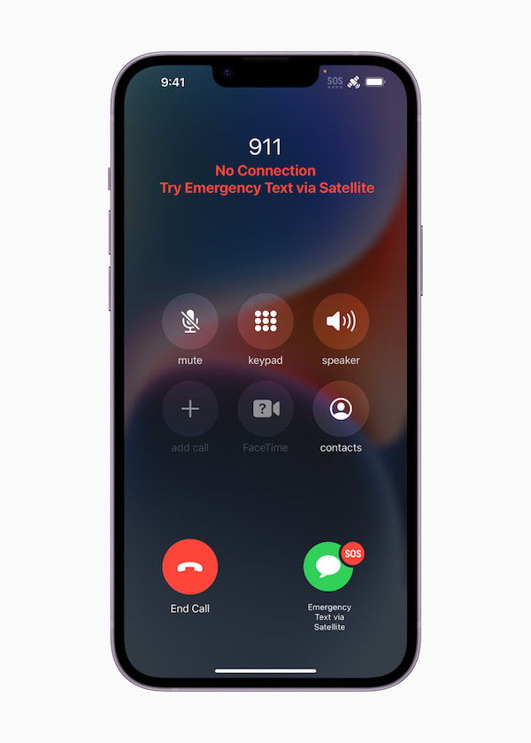 Apple Notruf SOS über Satellit, Notdienst, Unfall, Sicherheit, 112, 911, 110, Satellit, Notfall, Unfall, iPhone 14, iPhone, Telefon, Mobilfunk