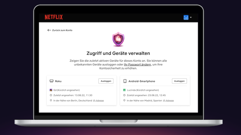 Netflix Geräte entfernen, Gerät Netflix ausloggen, Gerät Netflix entfernen, Netflix, Geräte verwalten, ausloggen