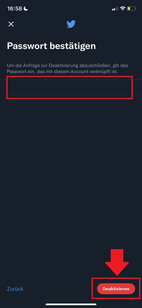 Twitter deaktivieren, Twitter Account deaktivieren