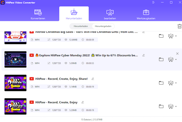 HitPaw Video Converter YouTube Videos herunterladen