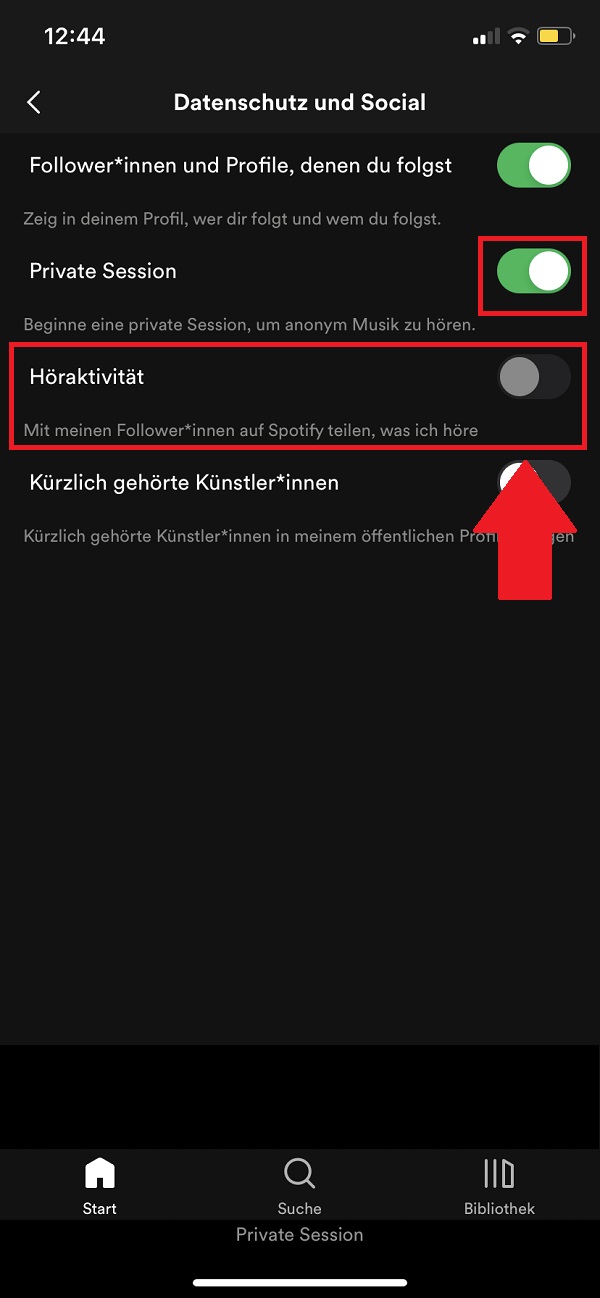 Spotify Private Session, Private Session in Spotify, Private Spotify Session iPhone