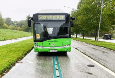 Schweden Ladestraße, Elektrofahrzeug, Elektromobilität, Bus
