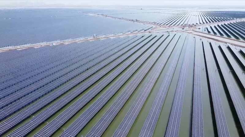 This solar farm also produces salt and breeds shrimp