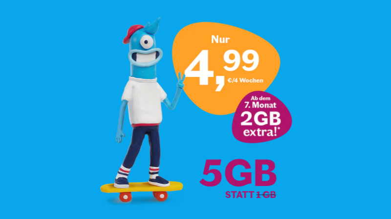 5 GB Datenvolumen für nur 4,99 Euro [Anzeige]
