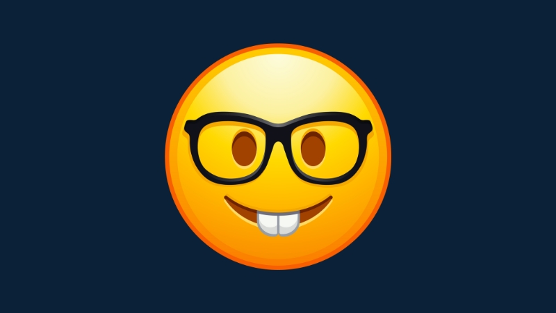 Petition Nerd-Emoji Apple, Schule, Schüler, Technik, Elektronik, Kommunikation, Design, Tastatur, Emoticon