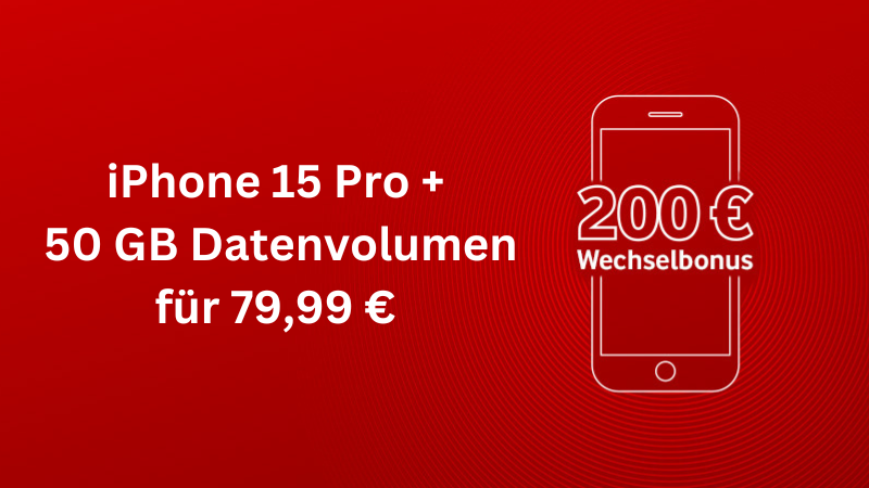 iPhone-Deal iPhone 15 Pro + 50 GB Datenvolumen für 79,99 Euro pro Monat bei Vodafone-2