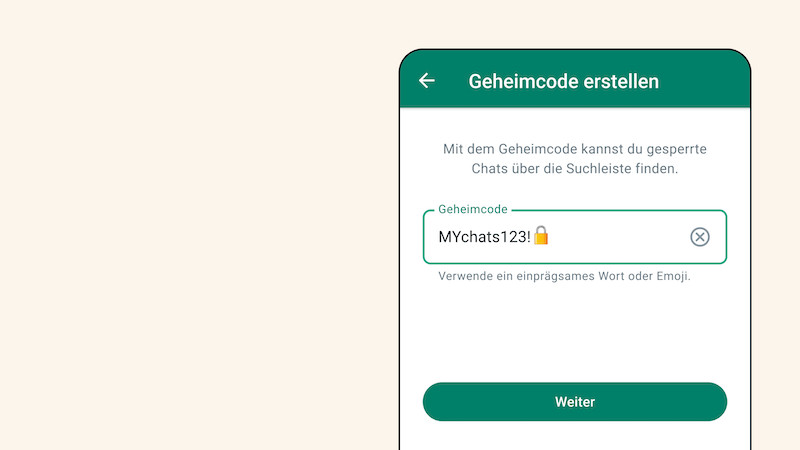 WhatsApp Geheimcode erstellen, Wie erstelle ich einen Geheimcode bei WhatsApp, Code für Chats erstellen