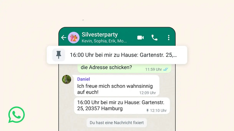 WhatsApp Nachricht anpinnen anheften fixieren