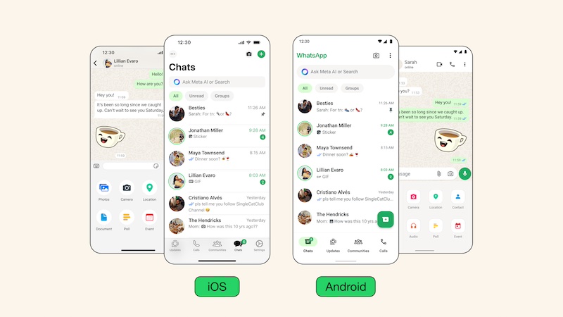 WhatsApp grün, neues Design