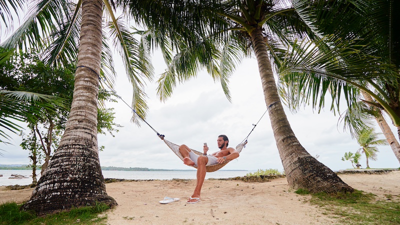 Mobilfunk Ausland, Strand, Smartphone, Roaming