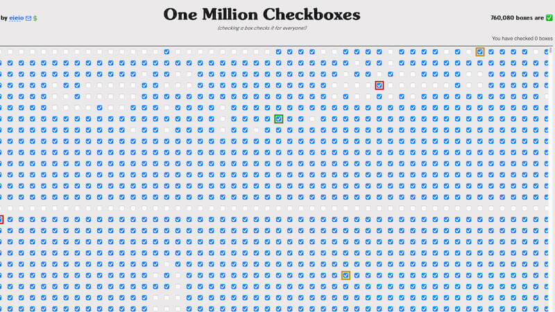 One Million Checkboxes