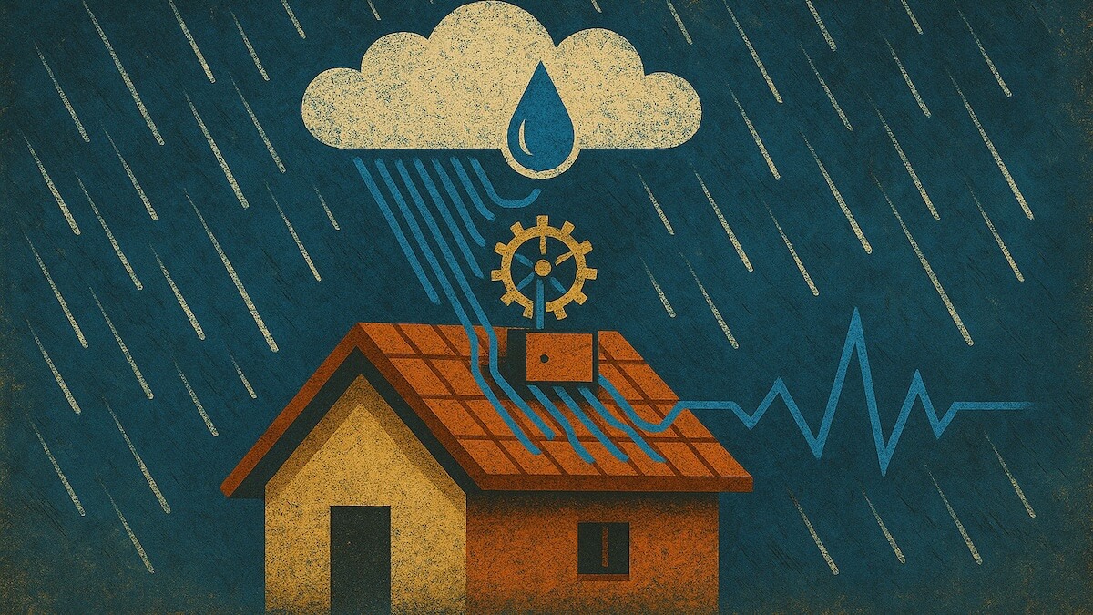 Strom aus Regen Dach Kraftwerk Energie