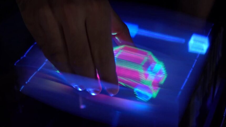 Hologramme Luft bewegen Hände 3D-Hologramme