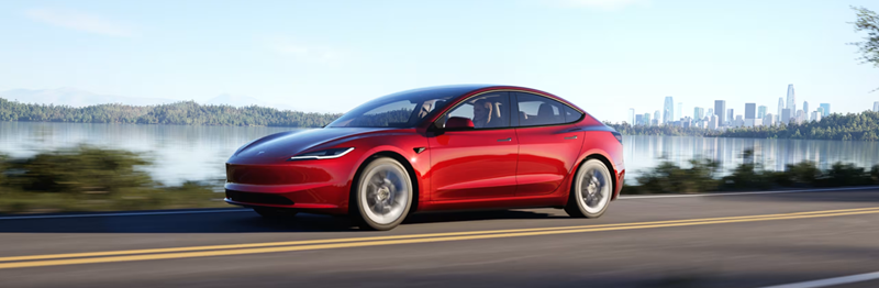 Ein Tesla Model 3 Maximale Reichweite.