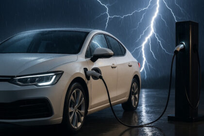 E-Autos bei Geister laden Elektroautos Blitze