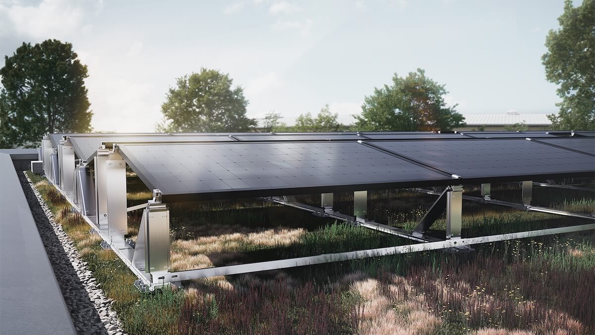 begrünte Dachflächen Solaranlagen Solarenergie PV-Anlage Erneuerbare Energien