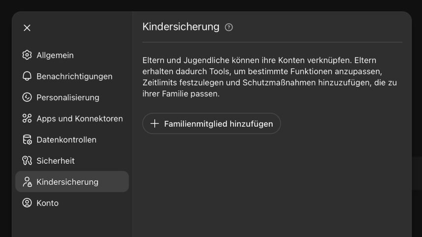 ChatGPT Jugendschutz Künstliche Intelligenz OpenAI Kindersicherung