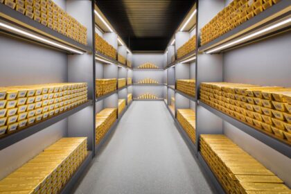 Gold Goldreserven Lager Goldbarren Bank