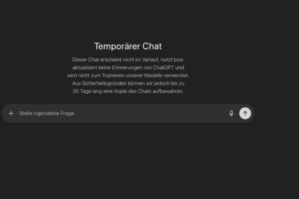 temporärer Chat ChatGPT OpenAI Künstliche Intelligenz KI