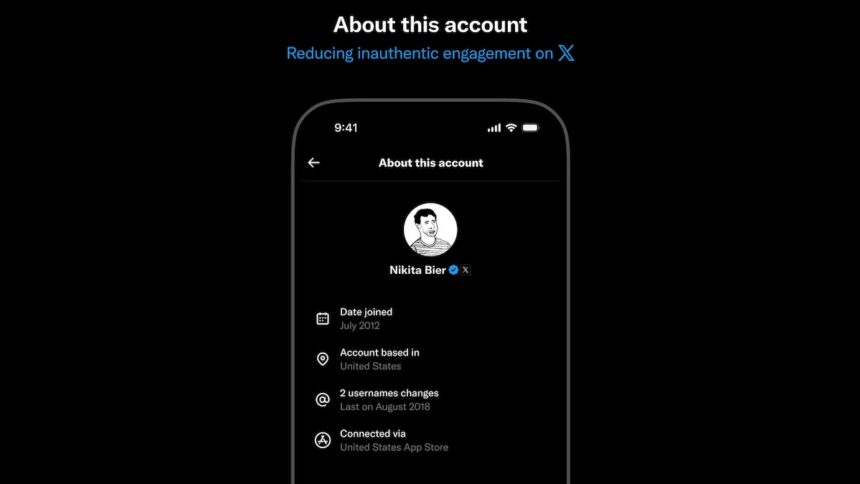 Über dieses Konto X Twitter Herkunfsangabe
