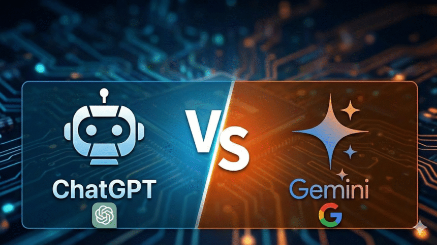 Vergleich ChatGPT gegen Gemini vs versus 3 Pro 5.1 KI künstliche Intelligenz Logo