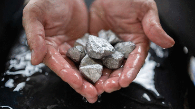 Hände Seltene Erden Mineralien Steine Rohstoffe