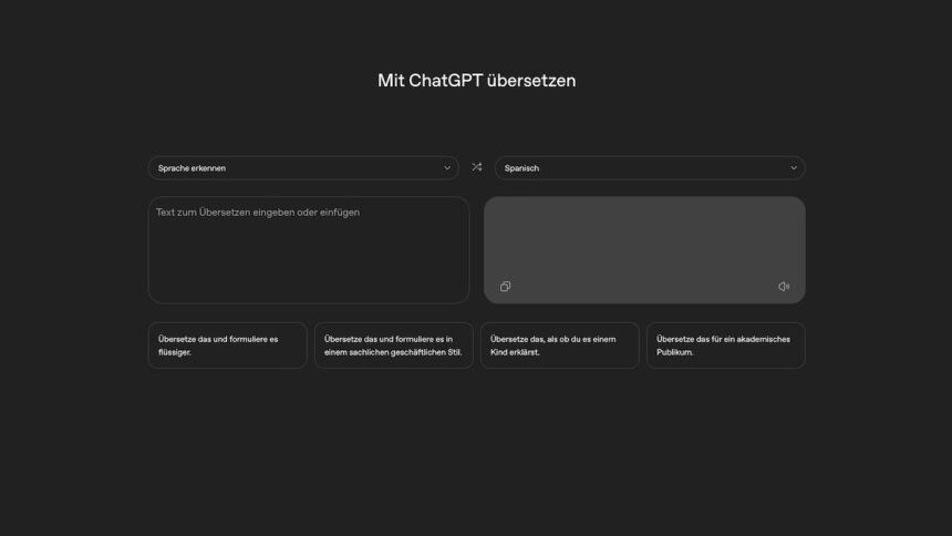 ChatGPT Übersetzer Translate OpenAI