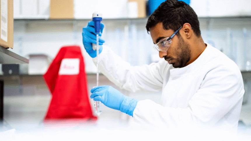 Mann Fachkräfte Labor Pipette Wissenschaft