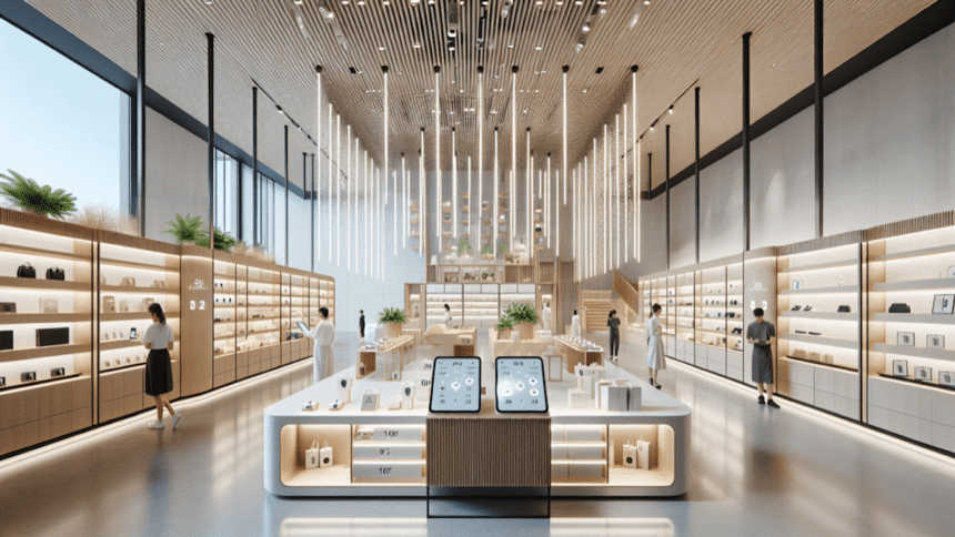 Verkaufsregal aus Holz